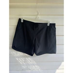 Lands' End regular AS 5” CU Swim Shorts Black 468766 COVER UP Pockets 14 NWT